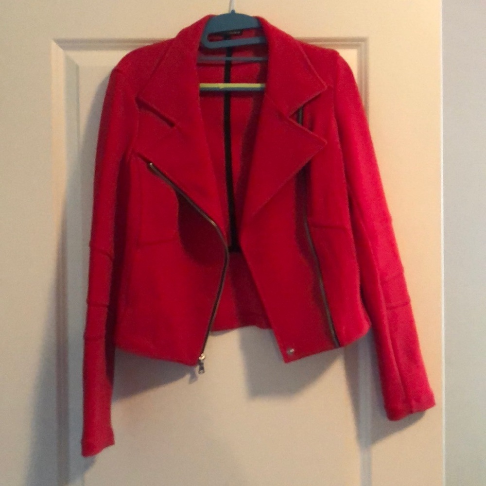 Express Red Moto Blazer